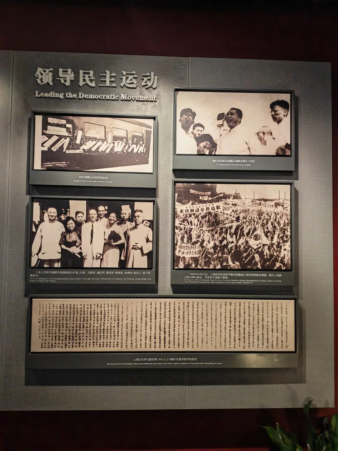 和平请愿运动展板